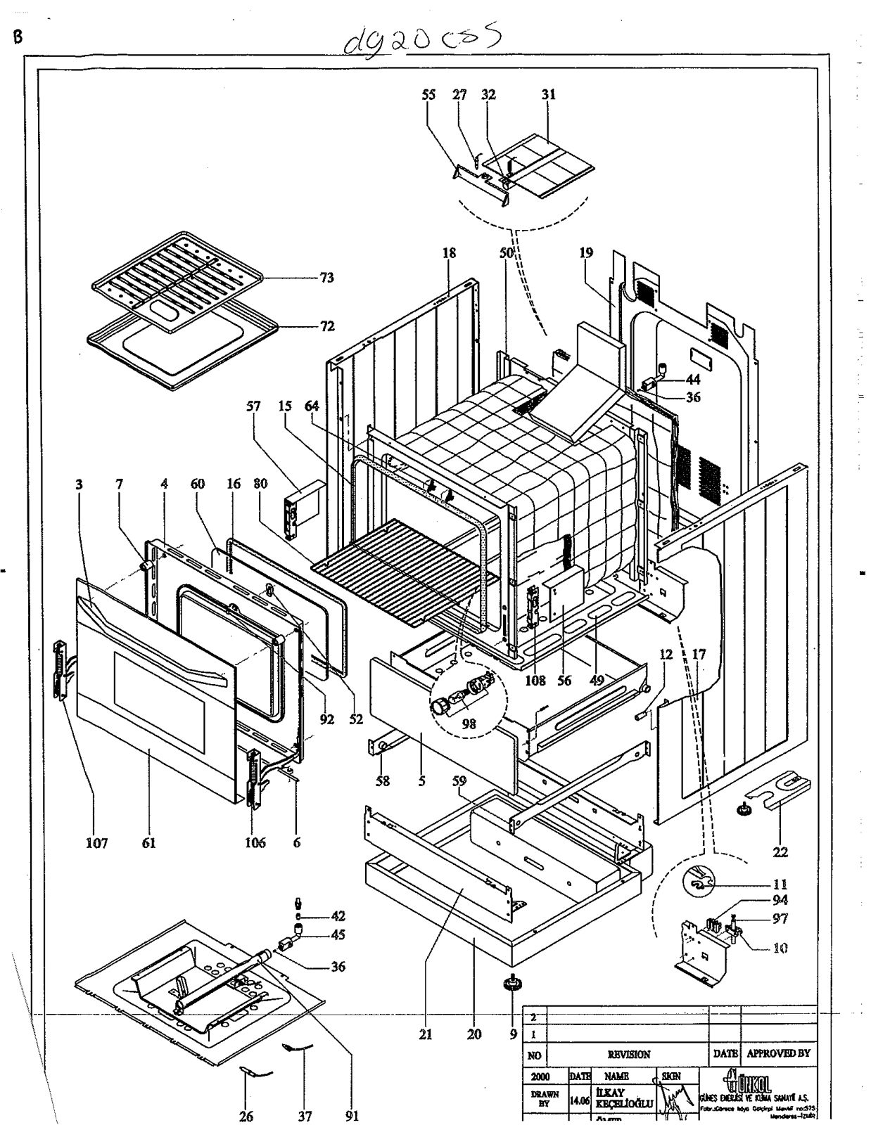 Avanti DG20CSS Parts List