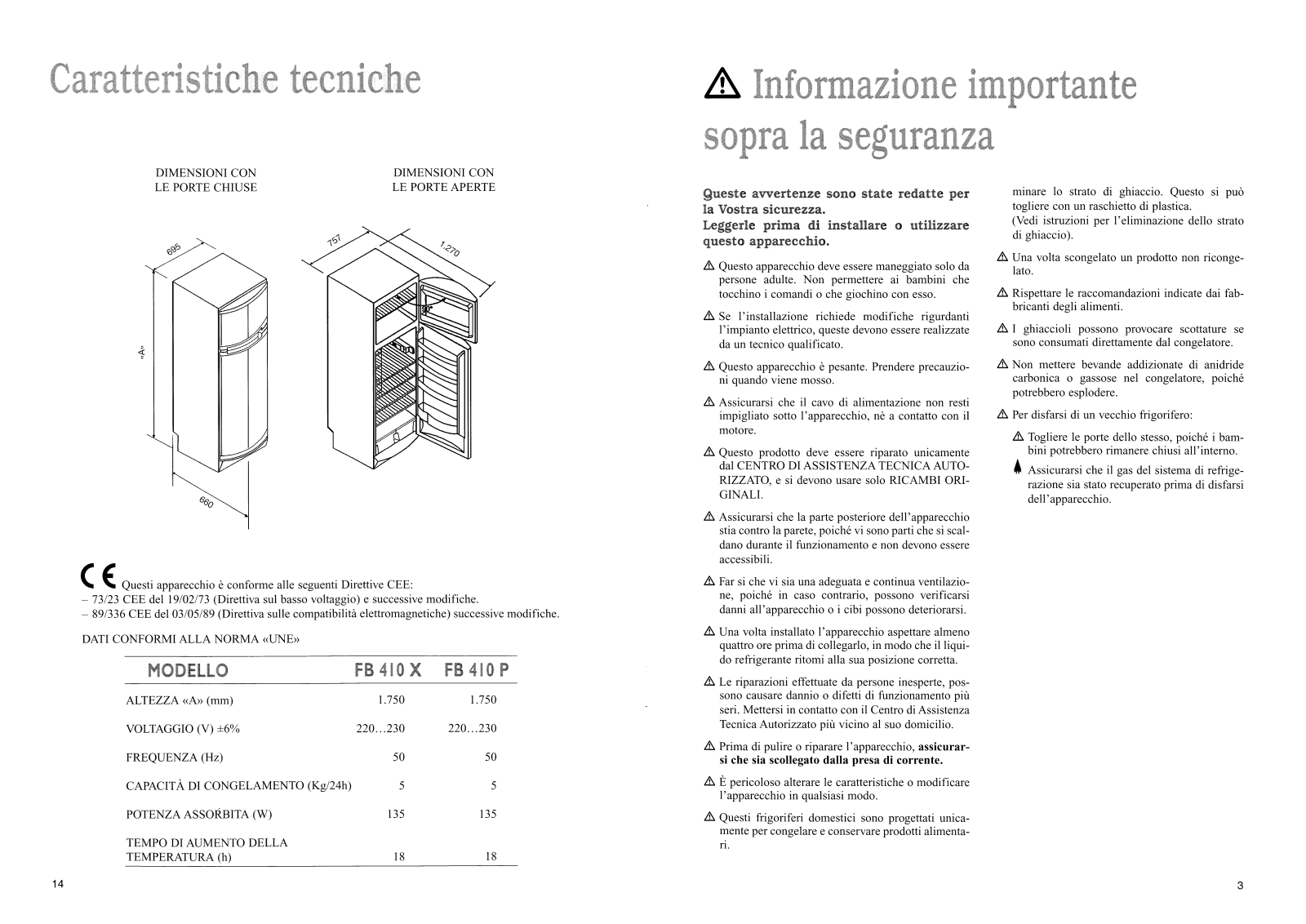 Rex FB410X, FB410P User Manual