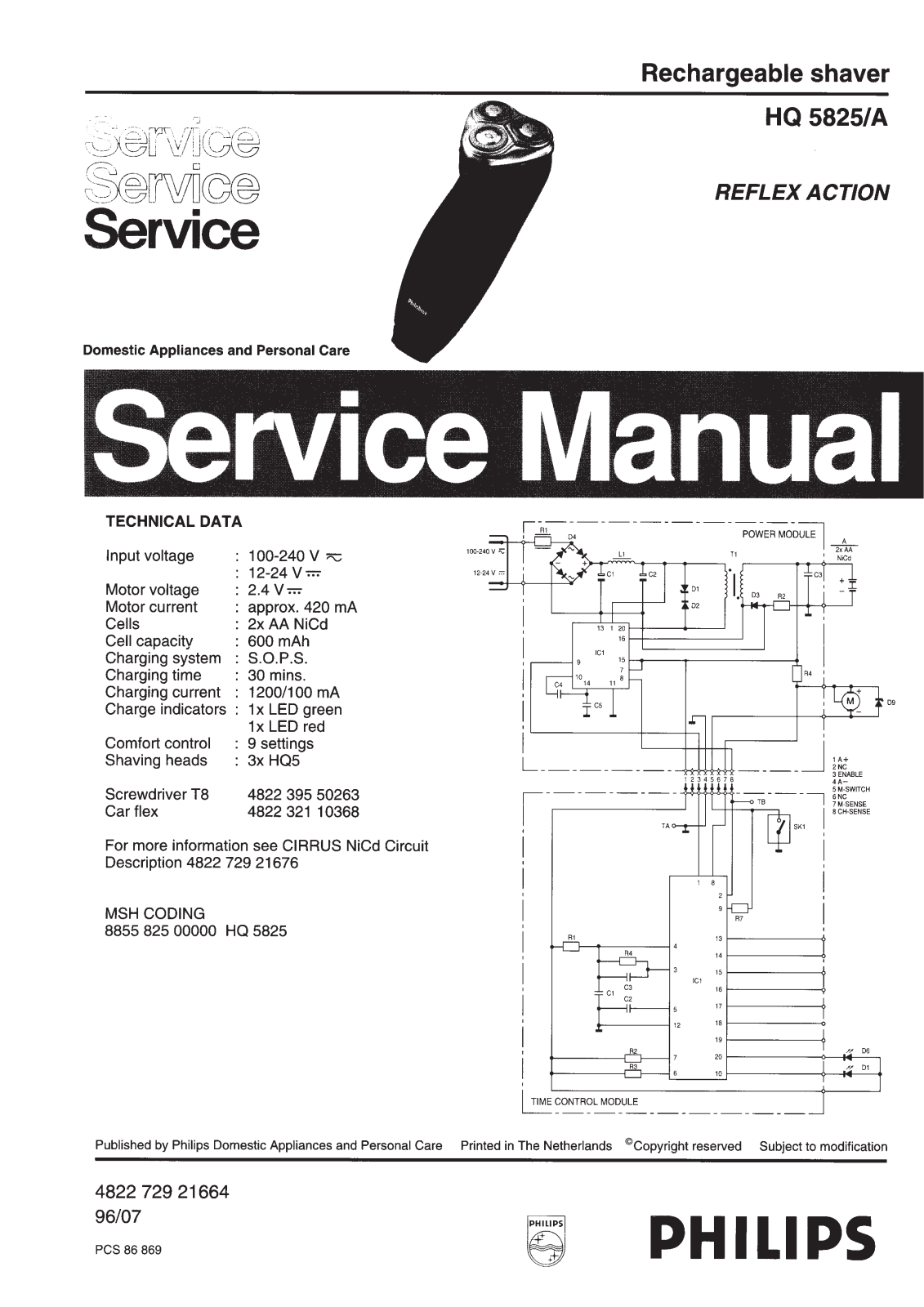 Philips HQ5825A Service Manual