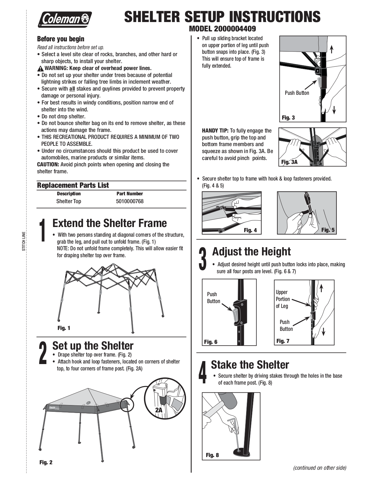 Coleman 2000004409 User Manual