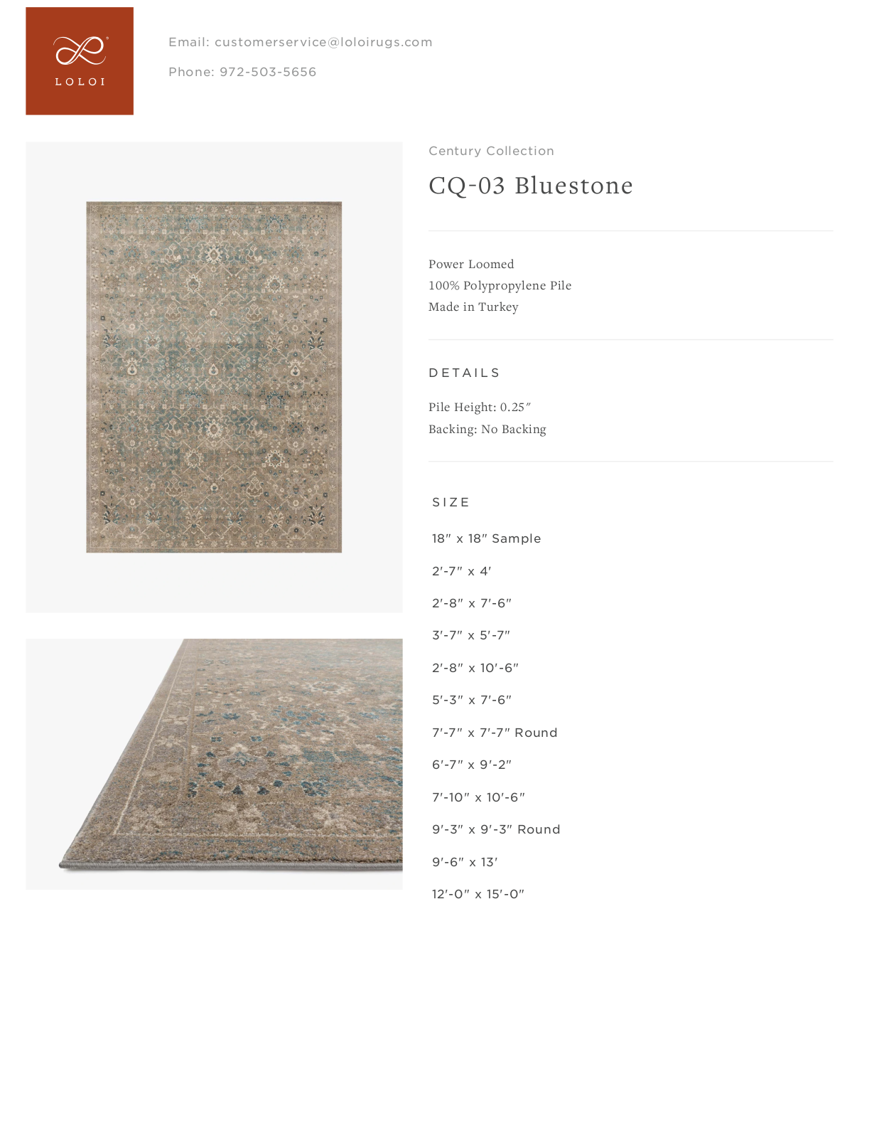 Loloi Rugs CQ 03 Bluestone Tearsheet