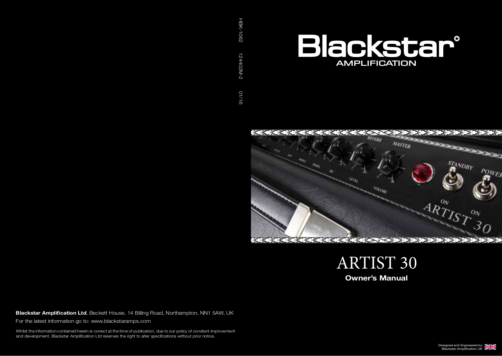 Blackstar Artist 30 Owner's Manual