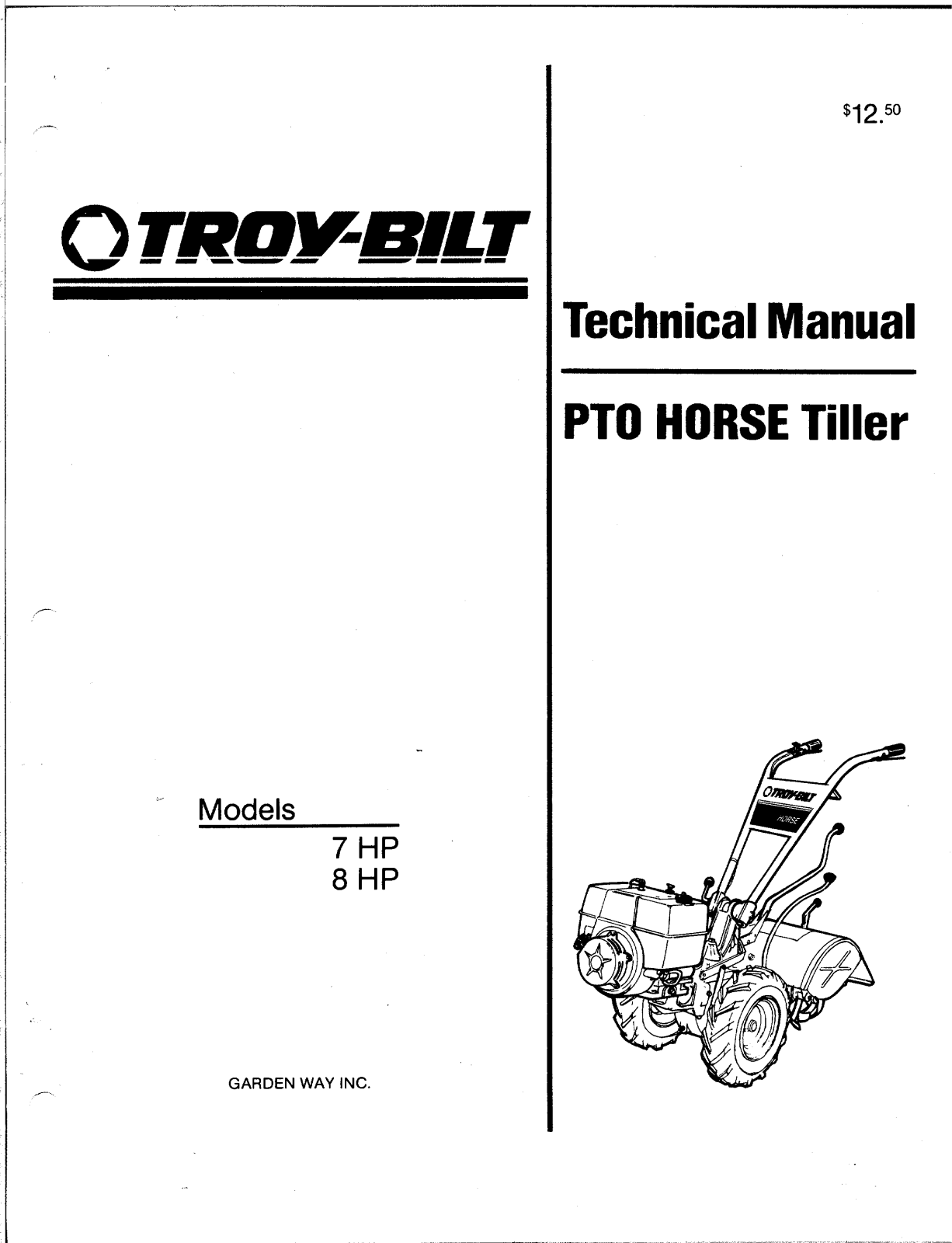 Troy-Bilt Big Red, Horse Tiller Technical Manual