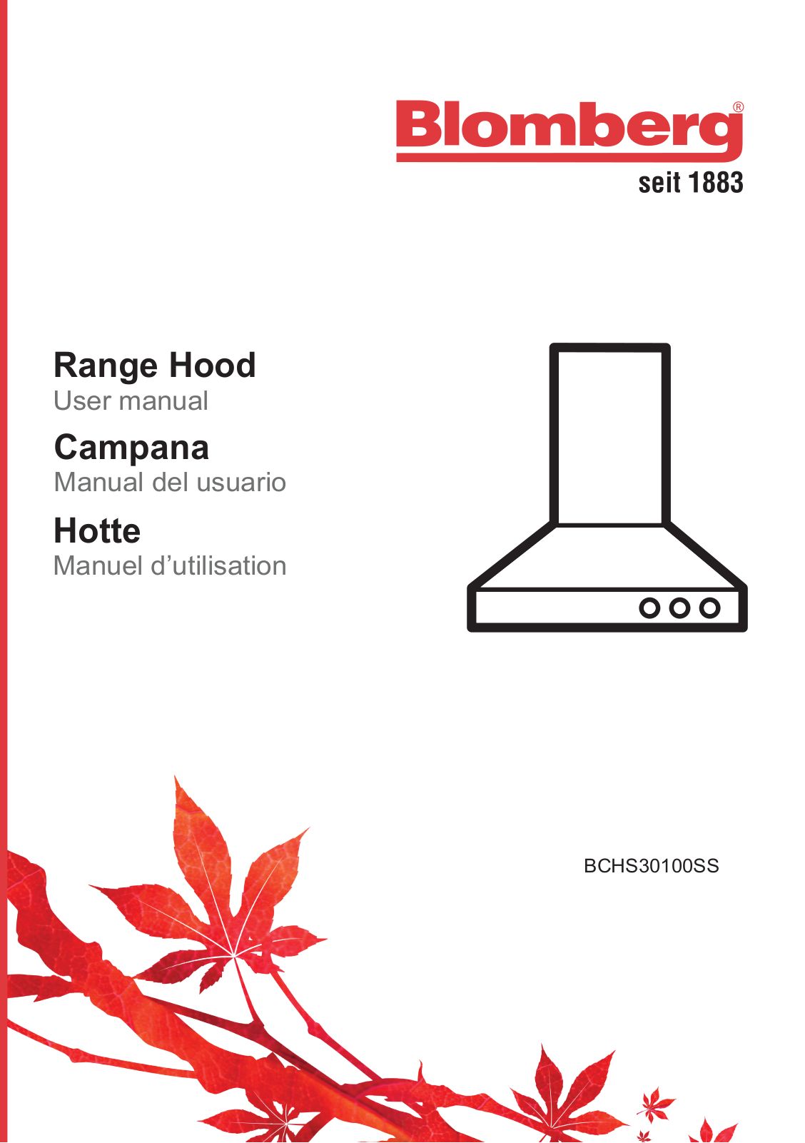 Blomberg BCHS30100SS User Manual