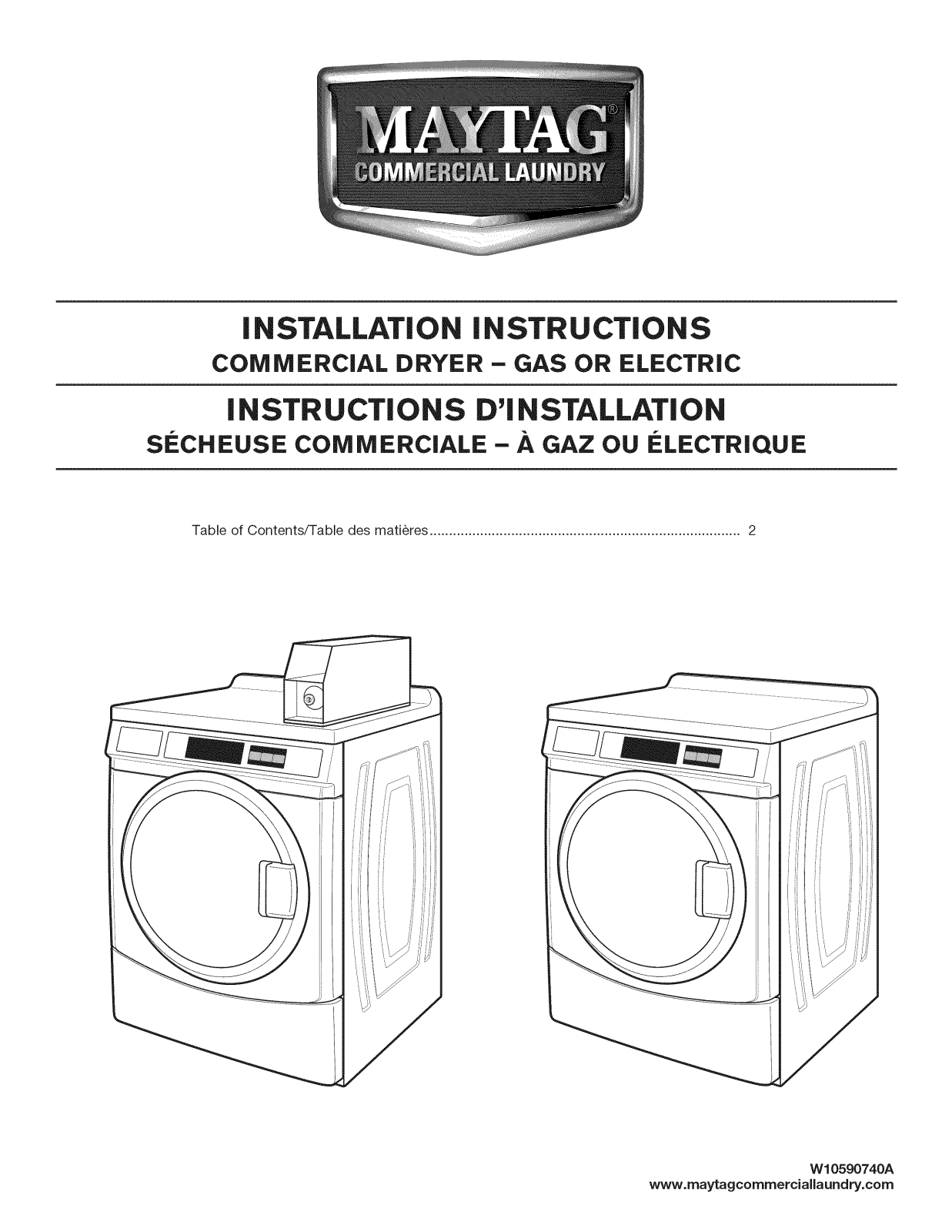 Maytag MDE28PDCZW0, MDE28PRCYW0, MDE28PRCZW0, MDE28PDCYW0 Installation Guide