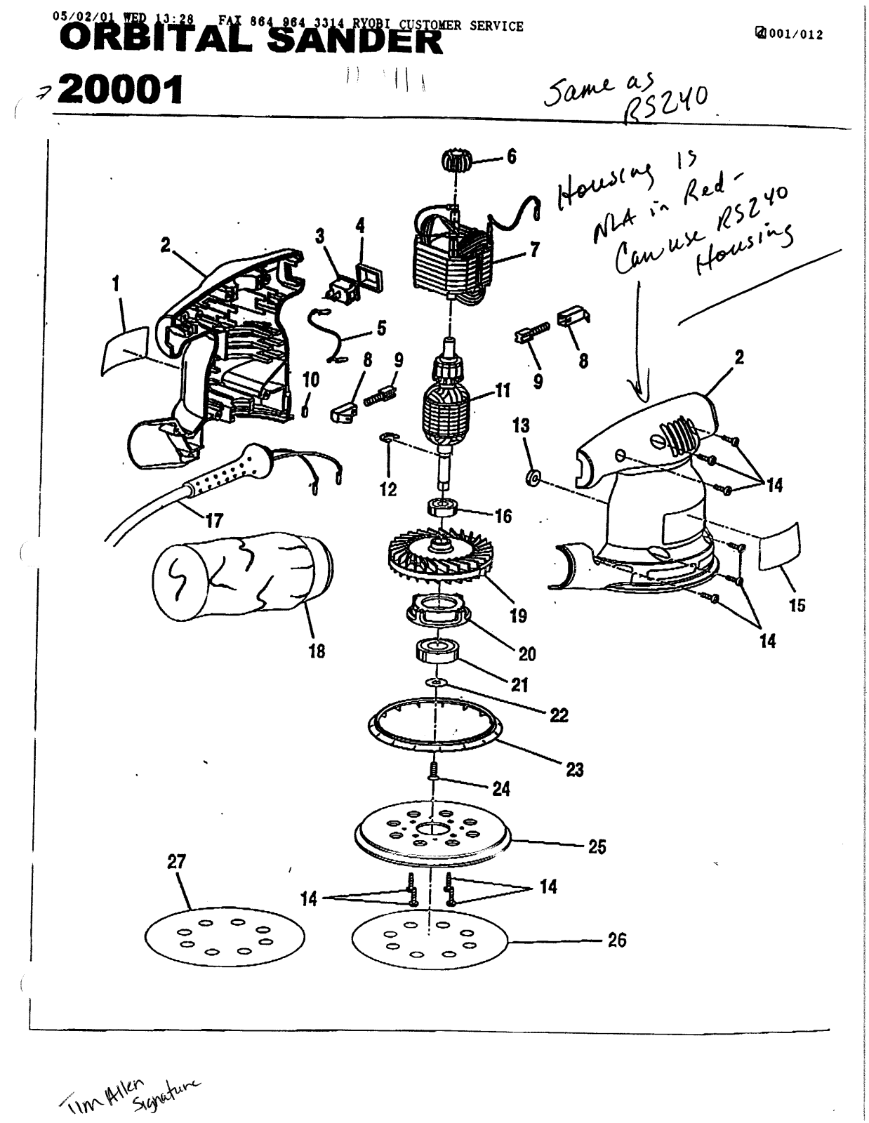 Ryobi 20001 User Manual