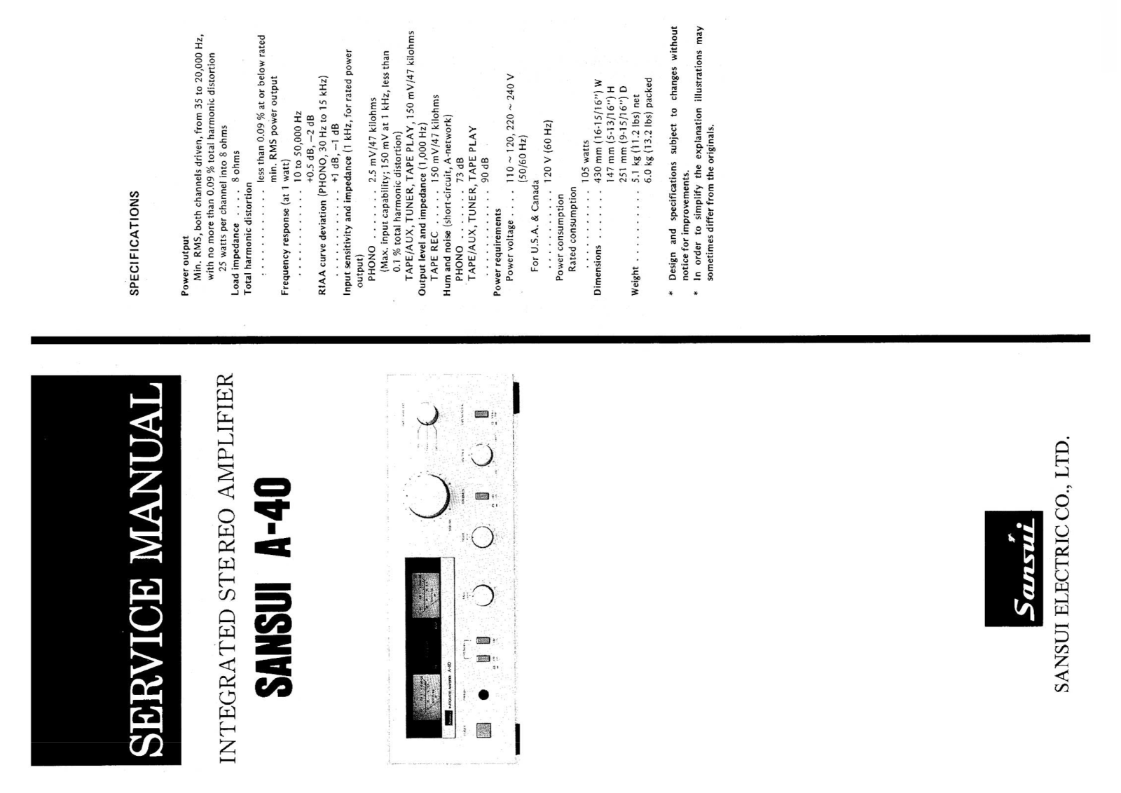 Sansui A40 Service Manual