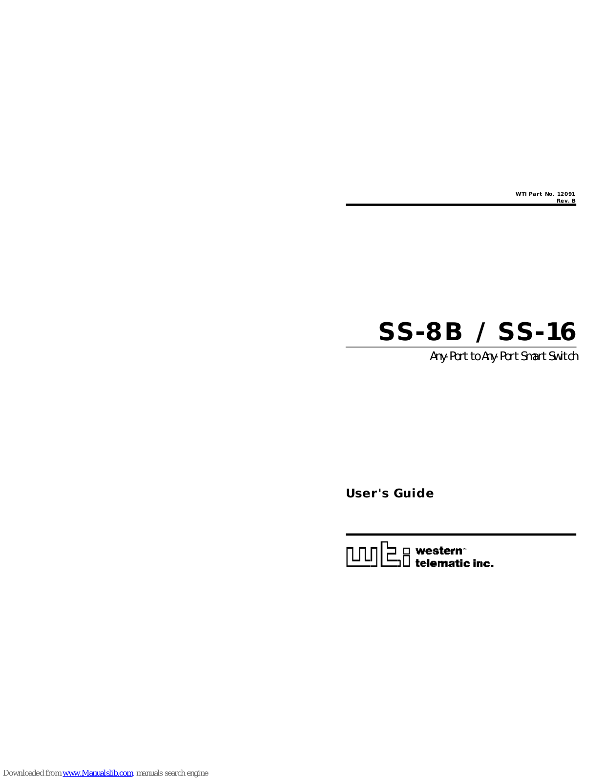 WTI SS-8B, SS-16 User Manual