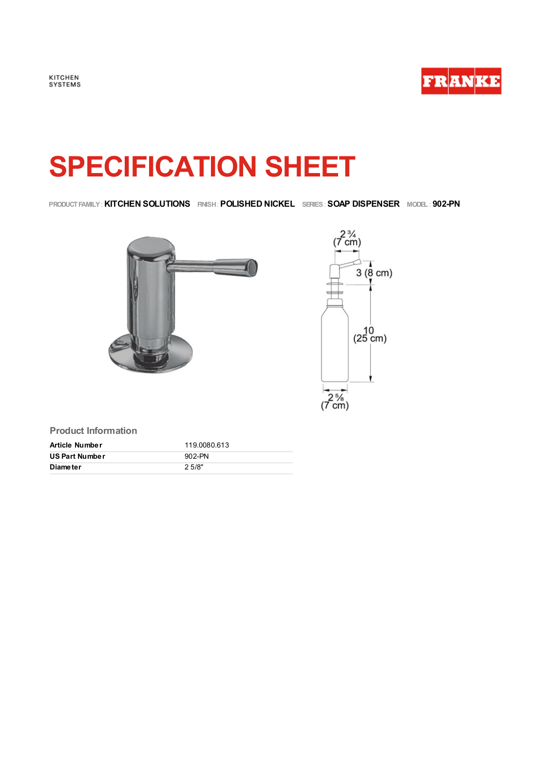 Franke Foodservice 902-PN User Manual