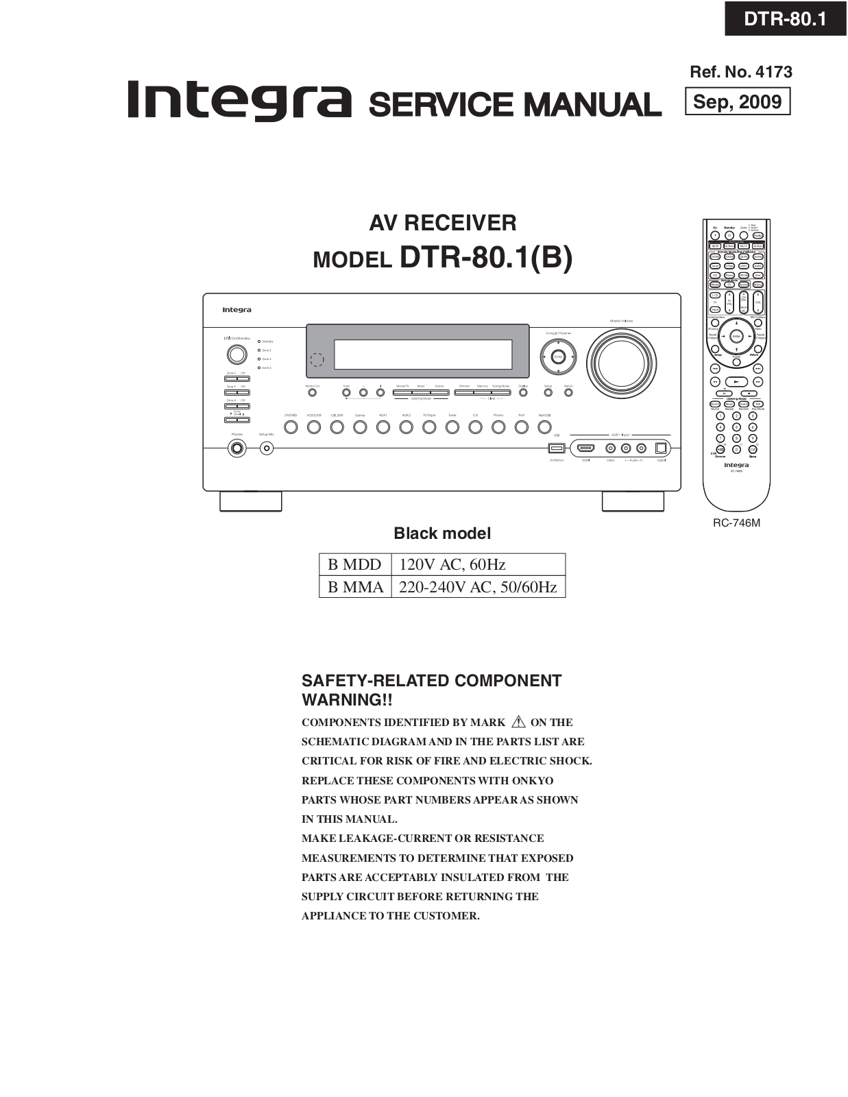 Integra DTR-80.1 Service manual