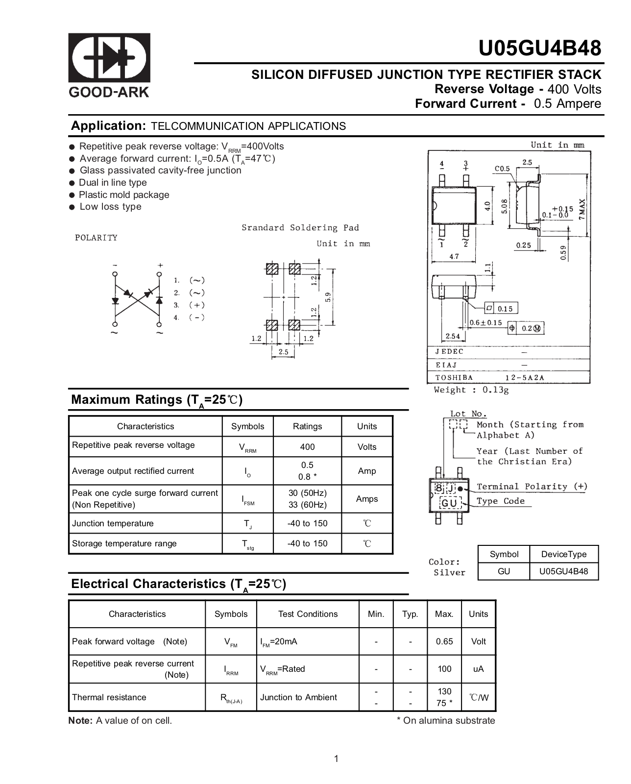 GOOD-ARK U05GU4B48 Datasheet