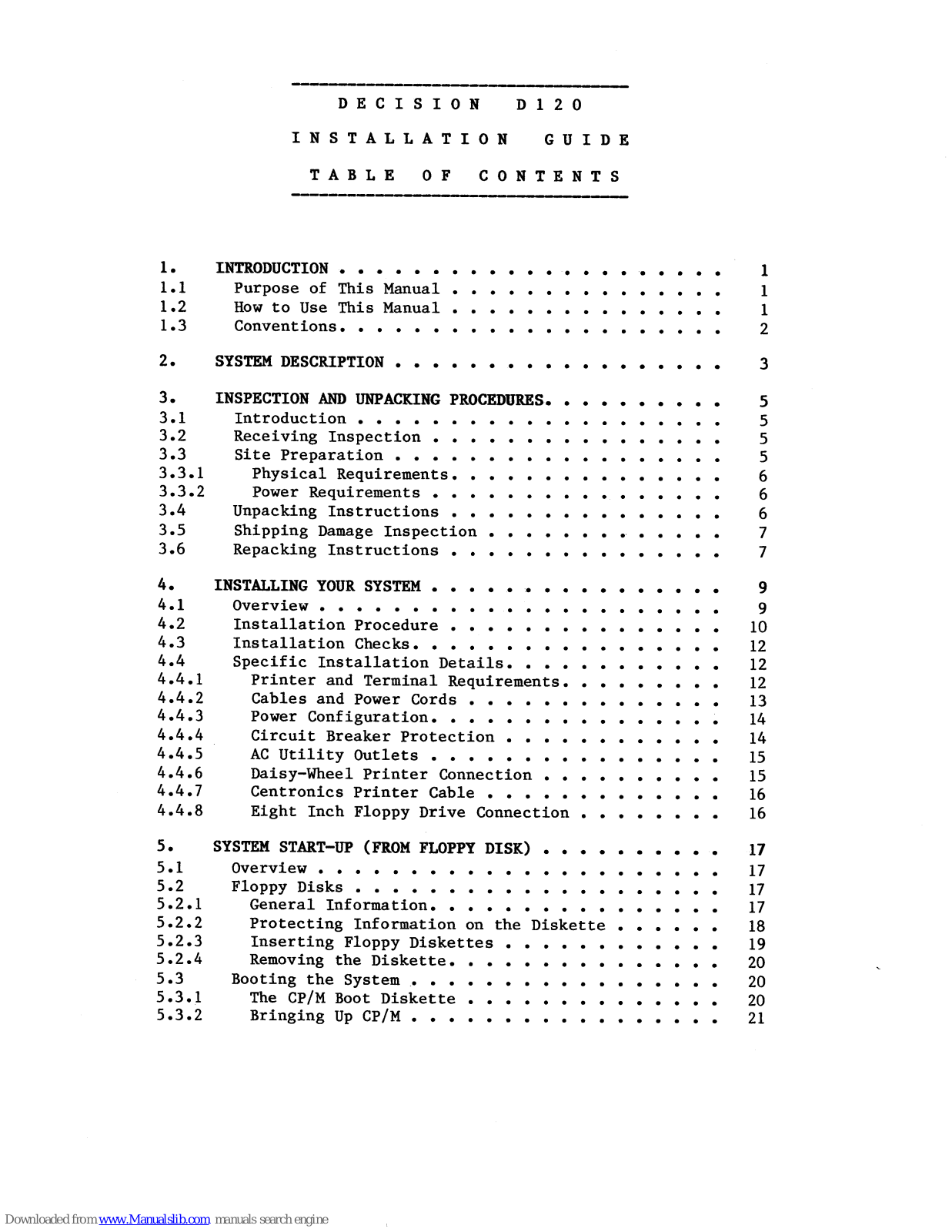 Morrow Decision D120 Installation Manual