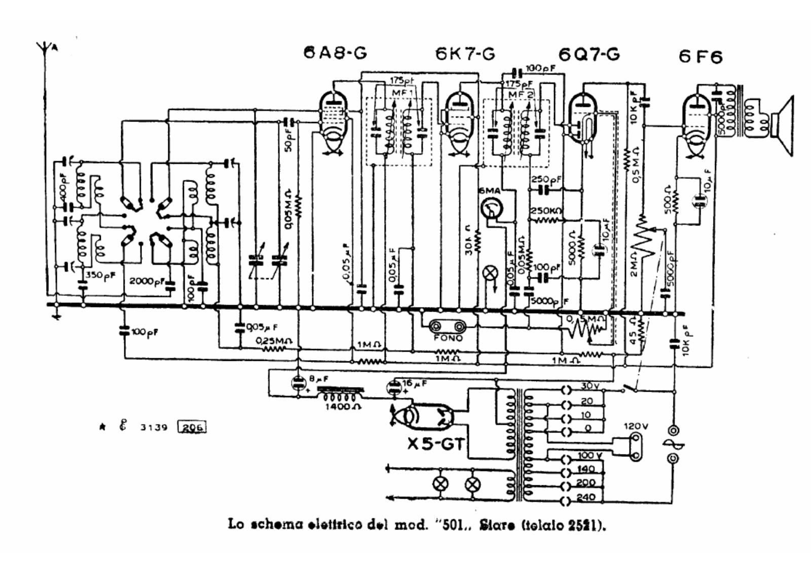 Siare Crosley 501 schematic