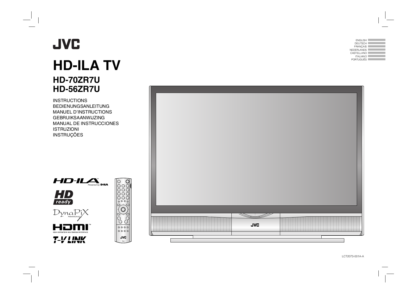 JVC HD-56ZR7U, HD-70ZR7U, HD-ILA TV User Manual 2