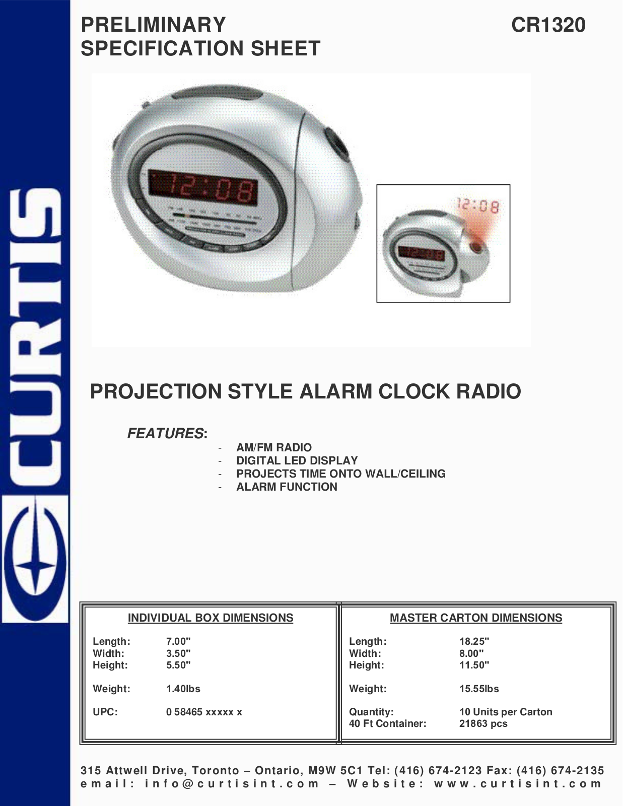 Curtis CR1320 User Manual