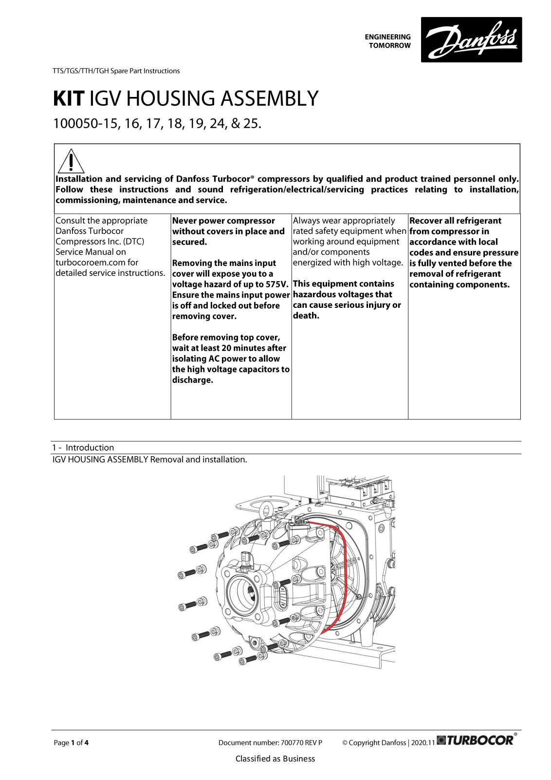 Danfoss 100050 Service guide