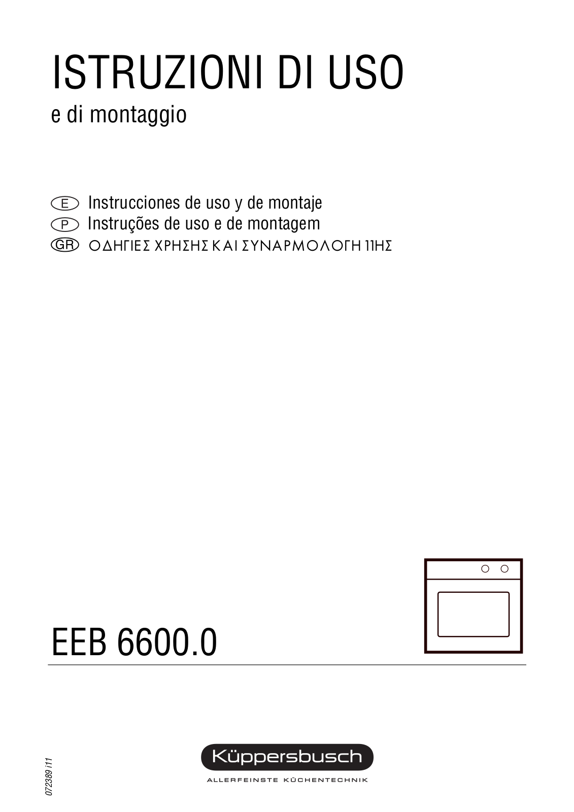 Kuppersbusch EEB 6600.0 Instruction Manual