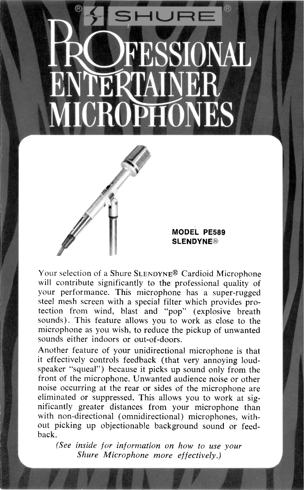 Shure PE589 User Guide