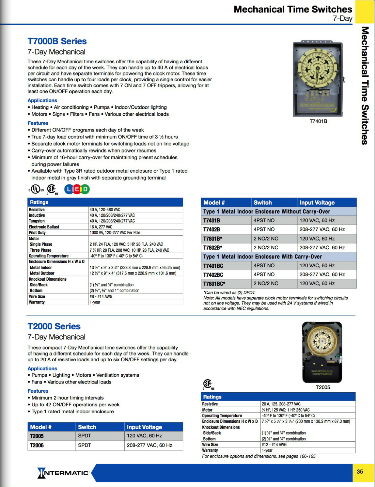 Intermatic T7000B Series Catalog Page