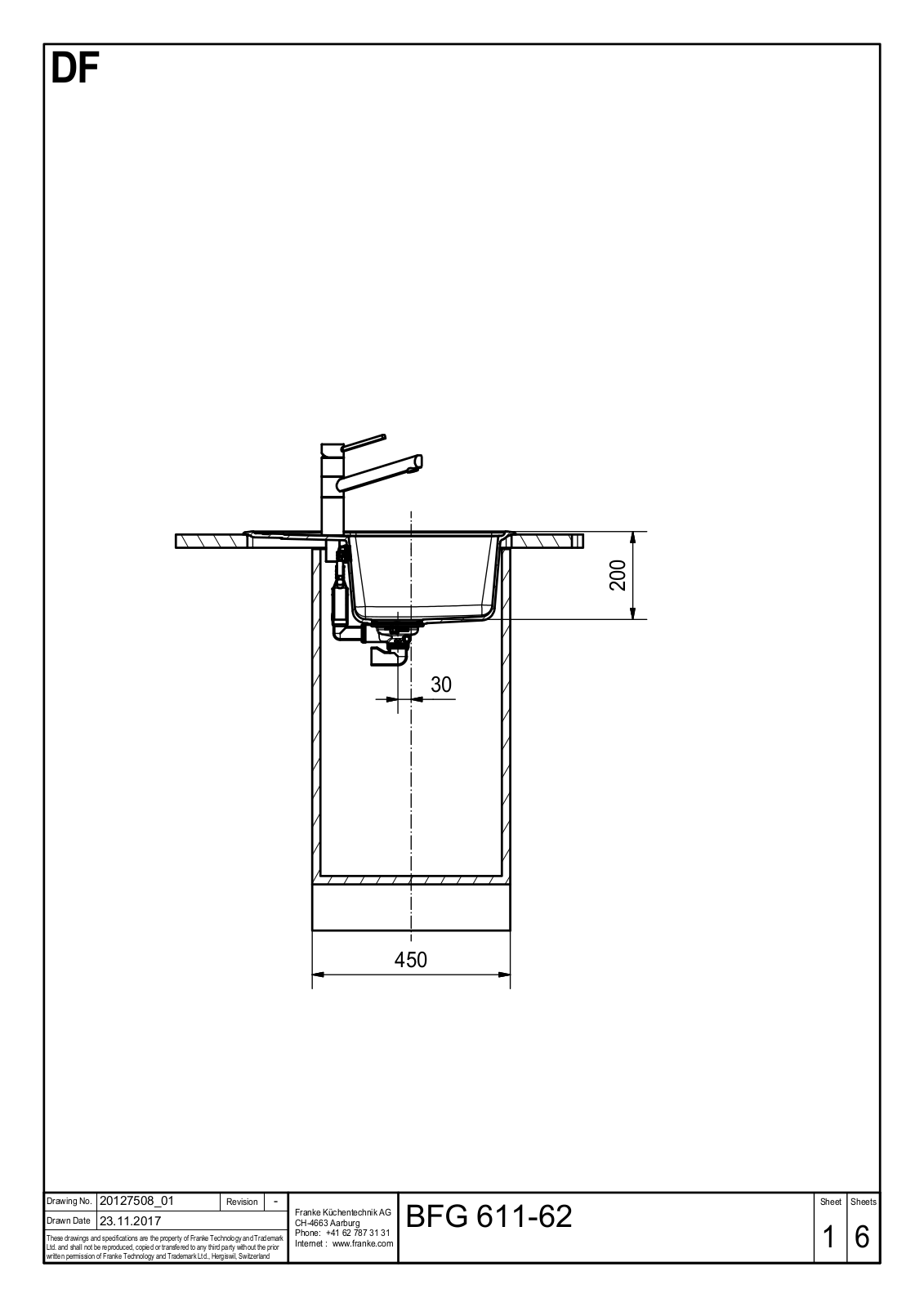 Franke BFG 611-62 Drawing