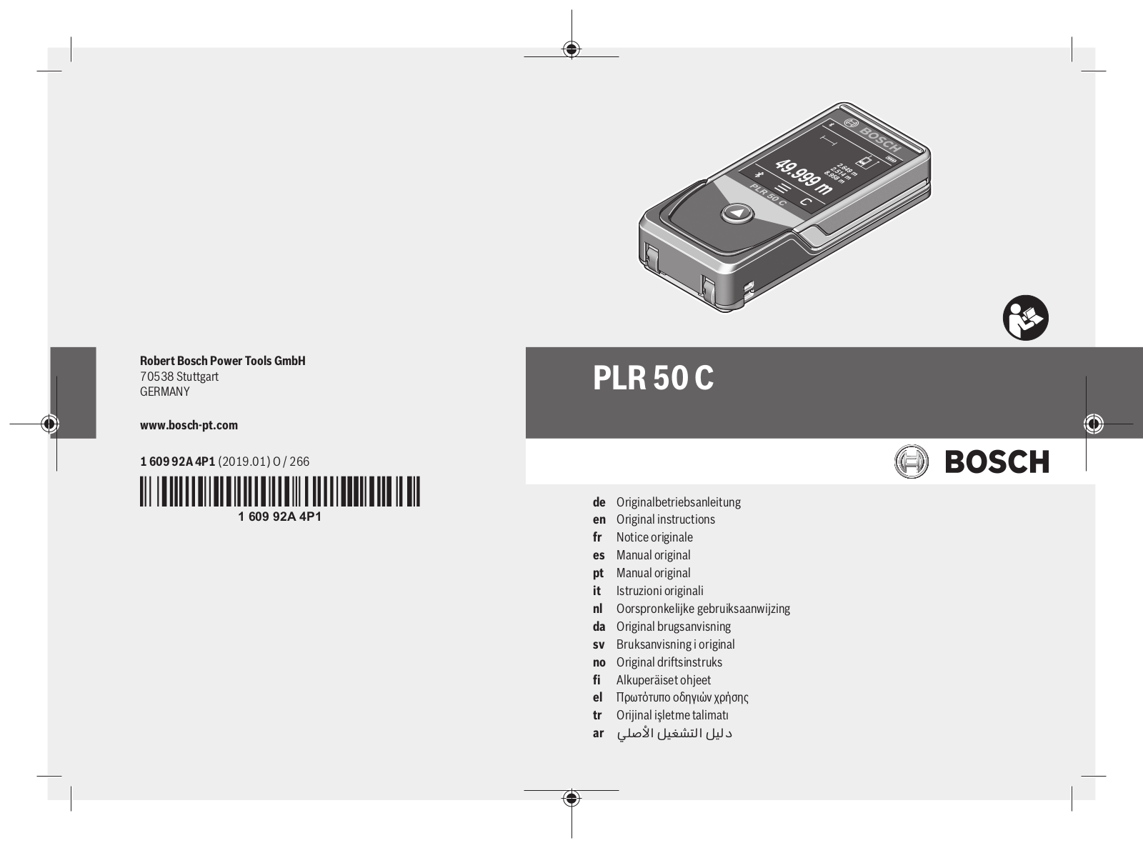 Bosch PLR 50 C operation manual