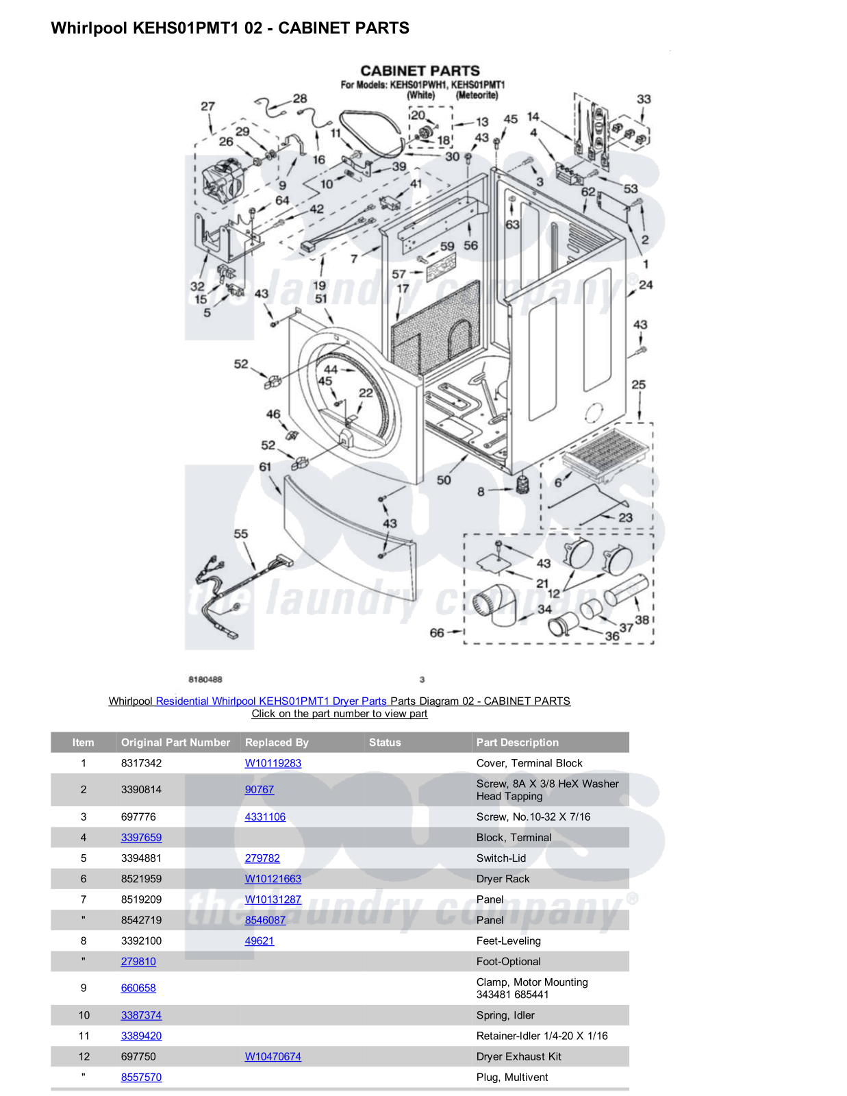 Whirlpool KEHS01PMT1 Parts Diagram