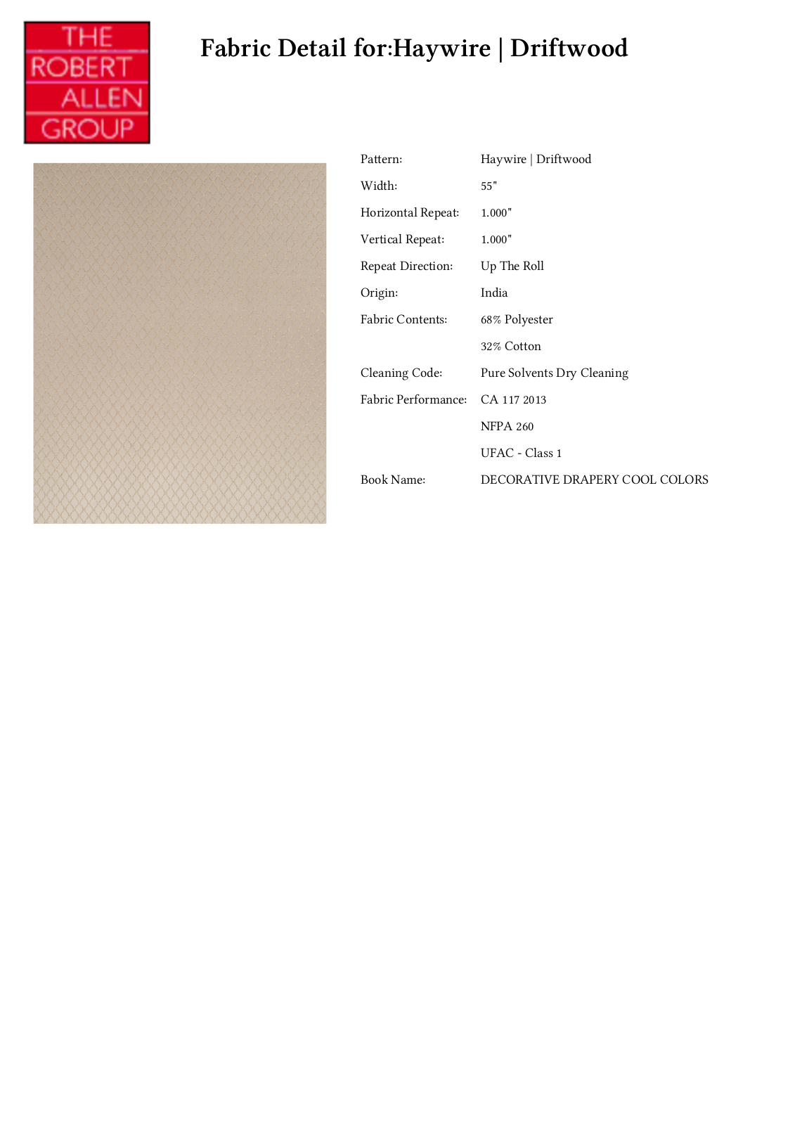Robert Allen RALF1370 Specifications - ManualMachine.com