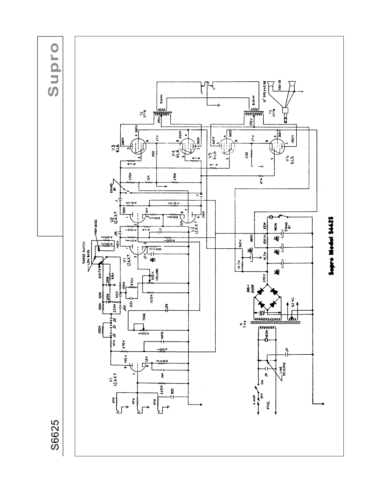 Supro s6625 schematic