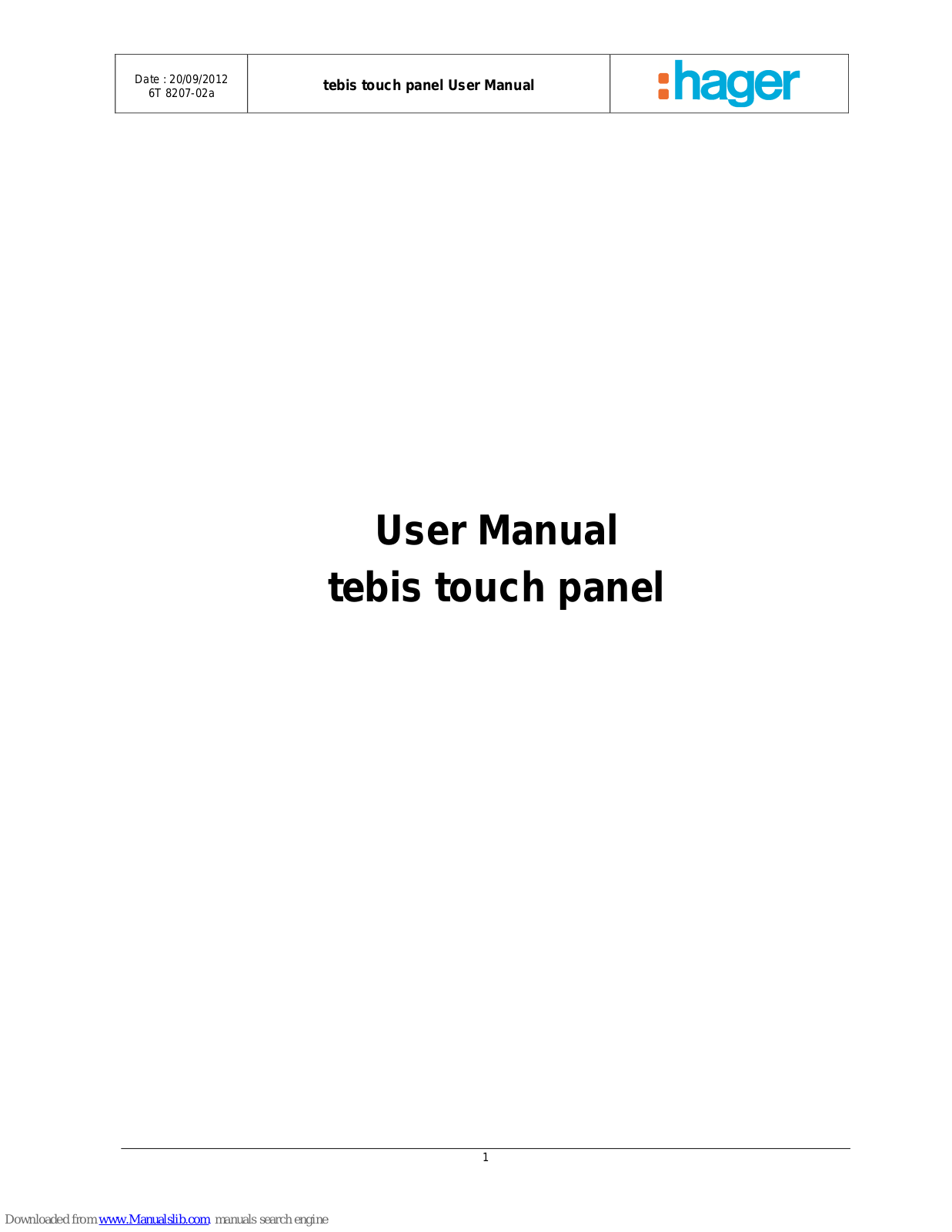 hager tebis User Manual