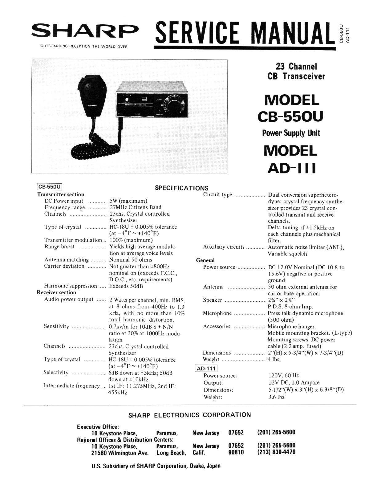 Sharp 550u User Manual