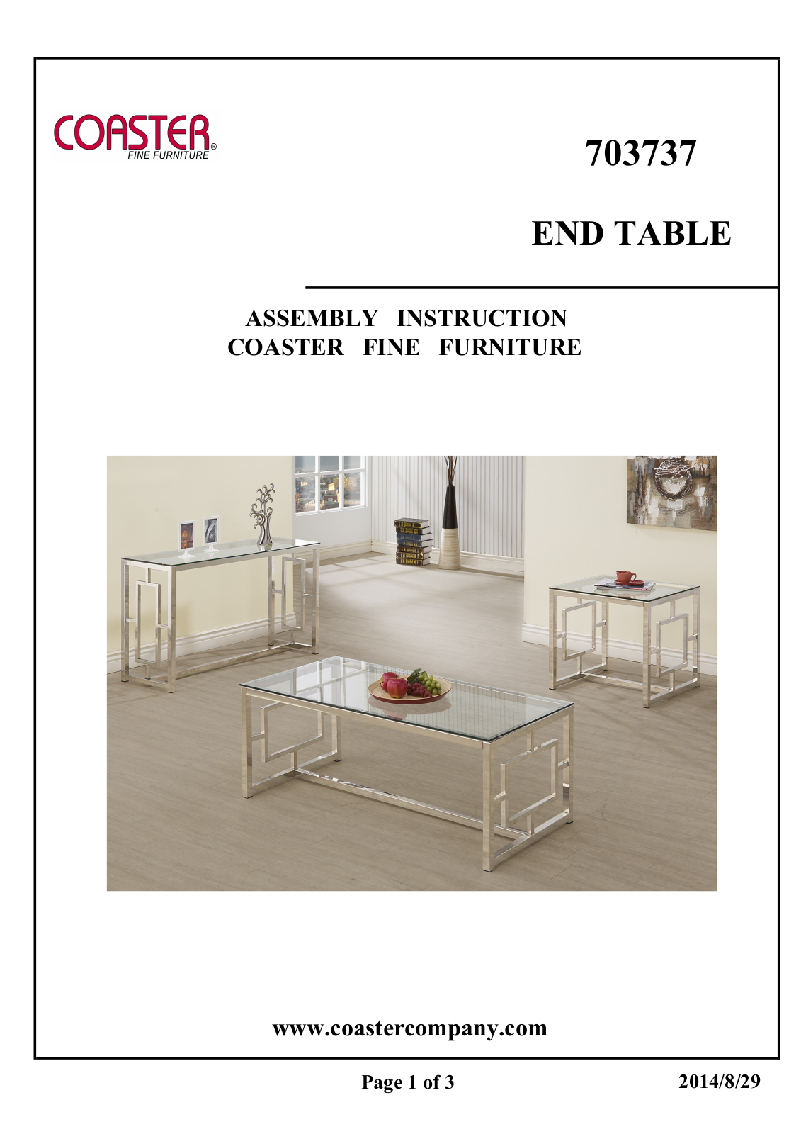 Coaster 703737 Assembly Guide - ManualMachine.com