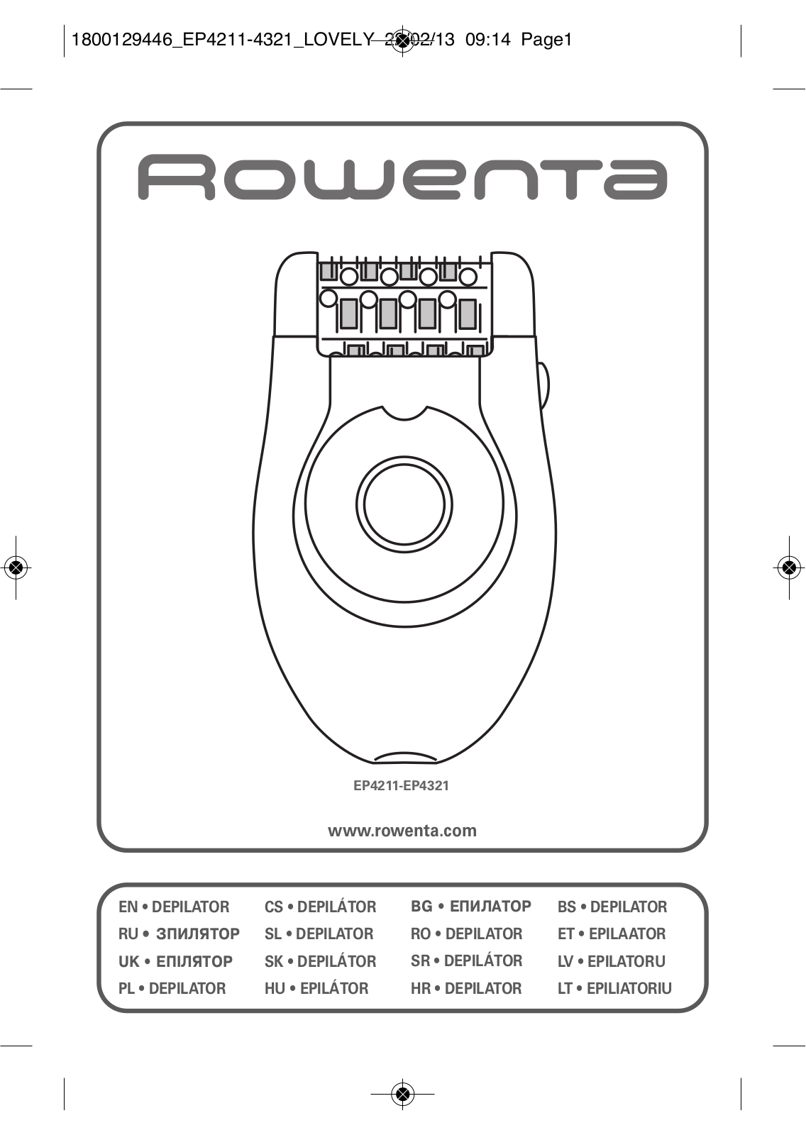 Rowenta EP4321 User manual