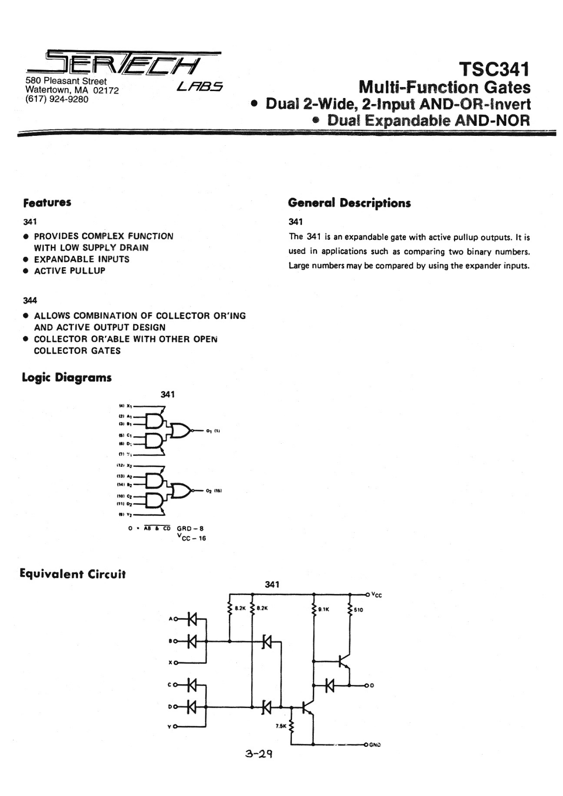 Microsemi TC341AL, TC341CL Datasheet