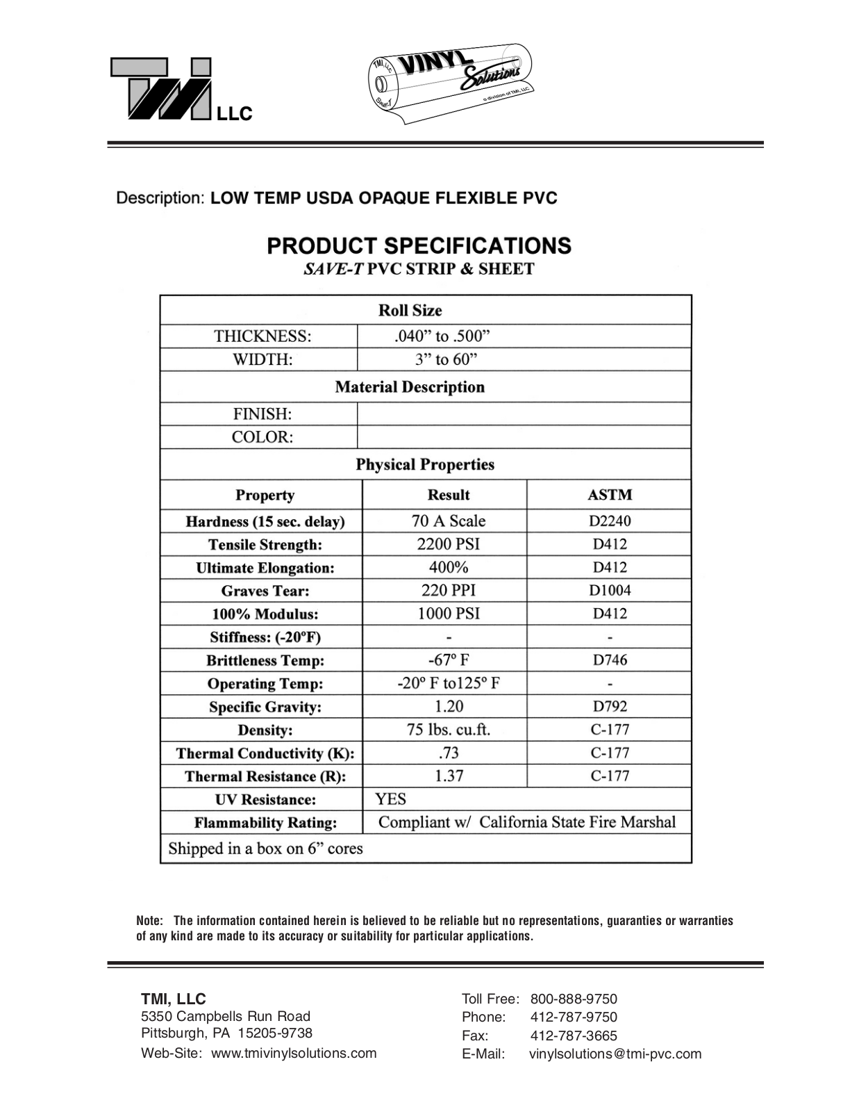 Tmi FBS04080 User Manual