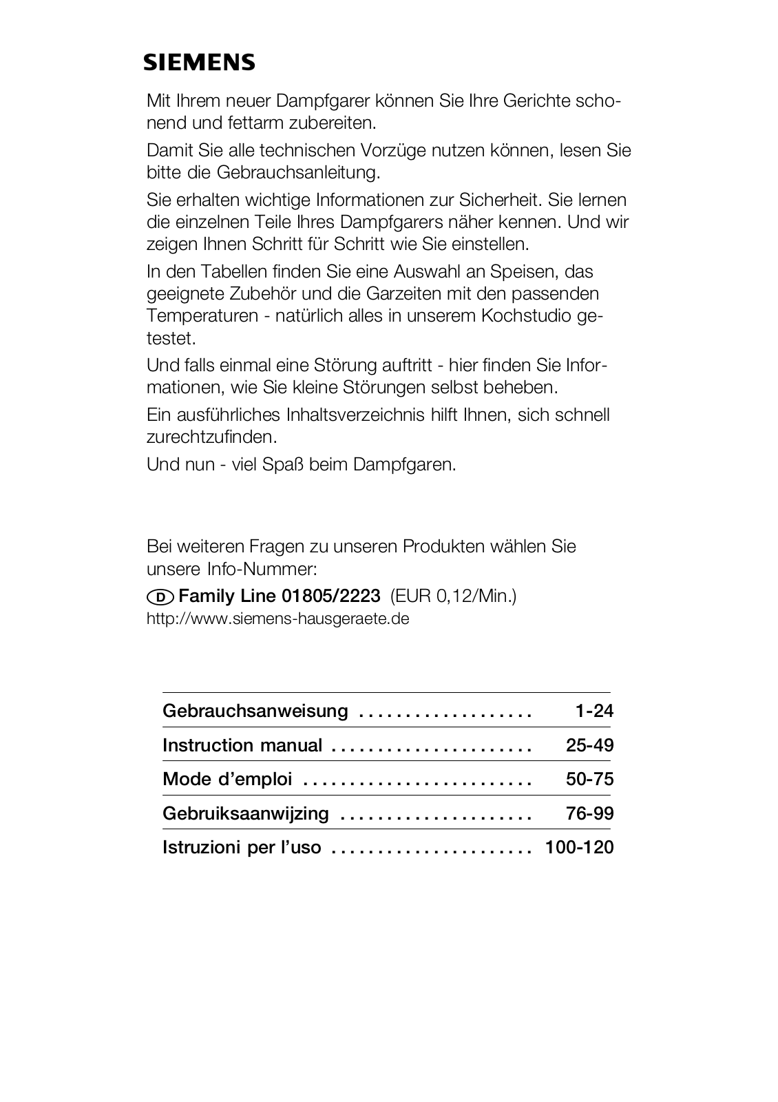 SIEMENS HB24D561 User Manual