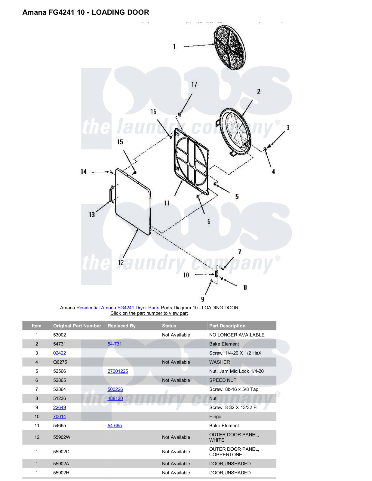 Amana FG4241 Parts Diagram