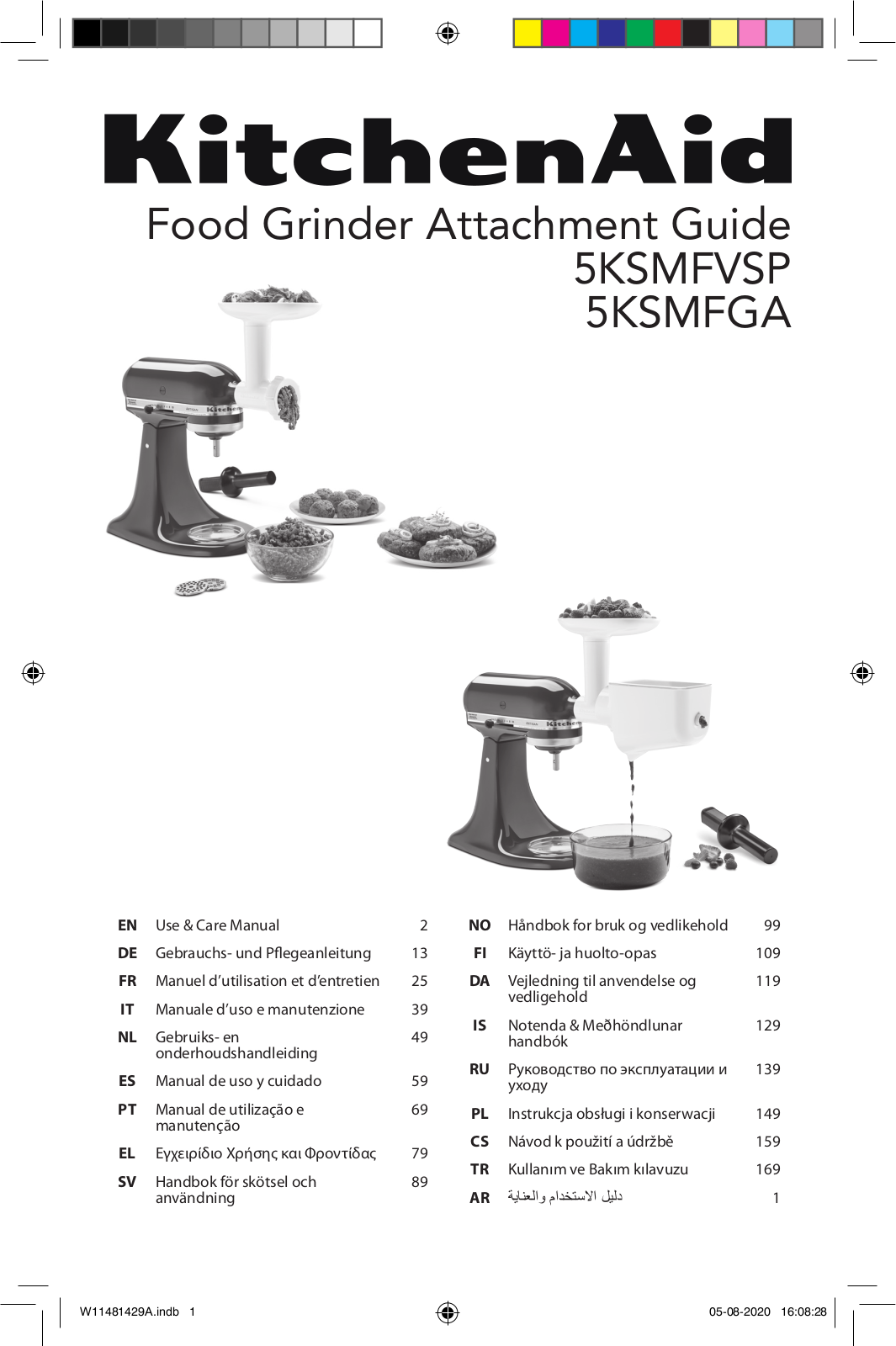 KitchenAid 5KSMFVSFGA Owner's Manual