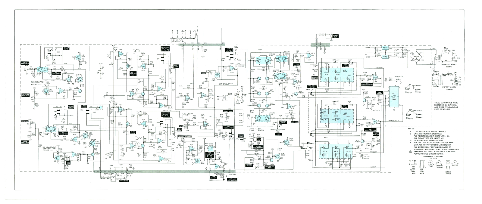 Moog PRODIGYEMATICS Schematic