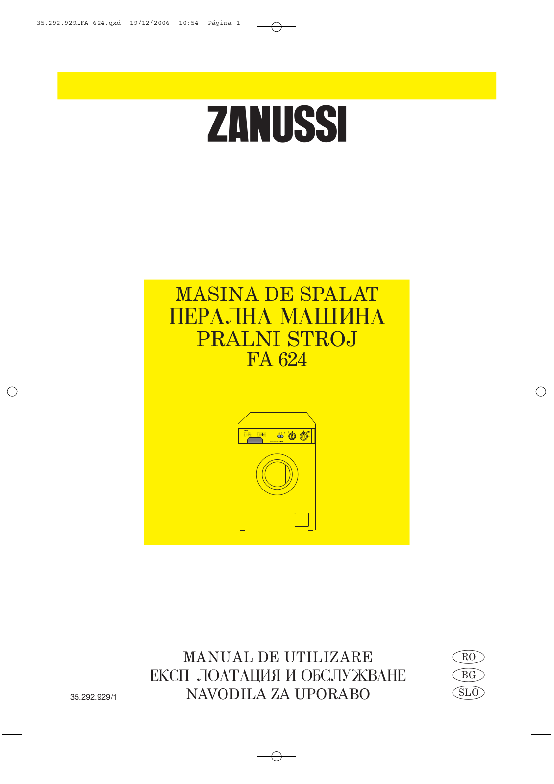 Zanussi FA624 User Manual