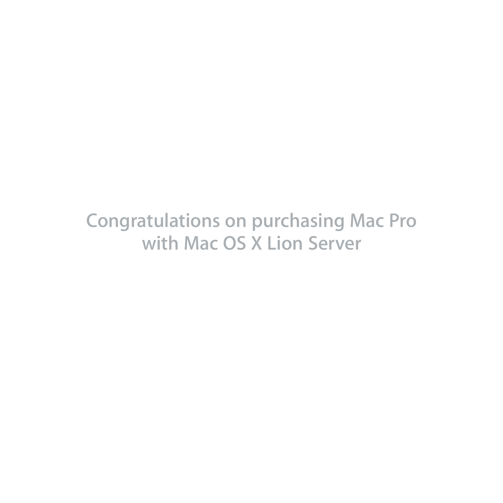 Apple MAC PRO SERVER User Manual 2010