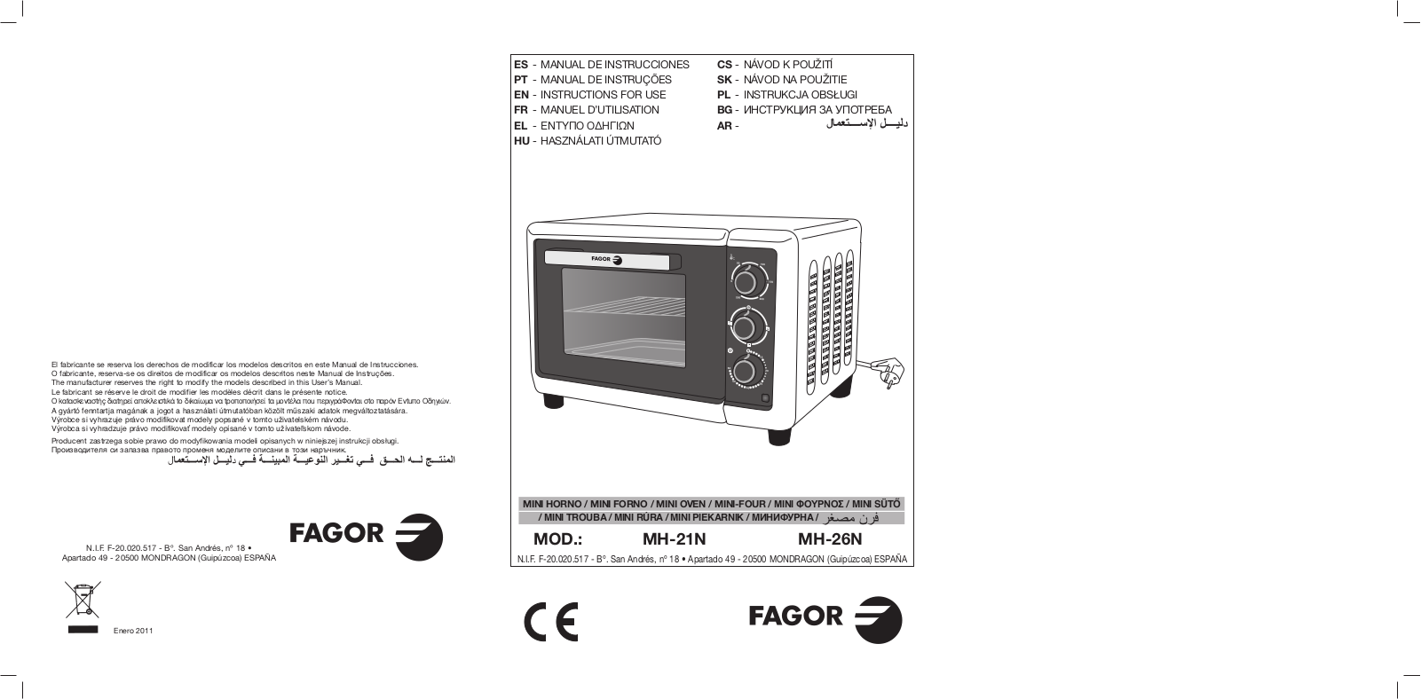 BRANDT FC-210MW, FC-210MB User Manual