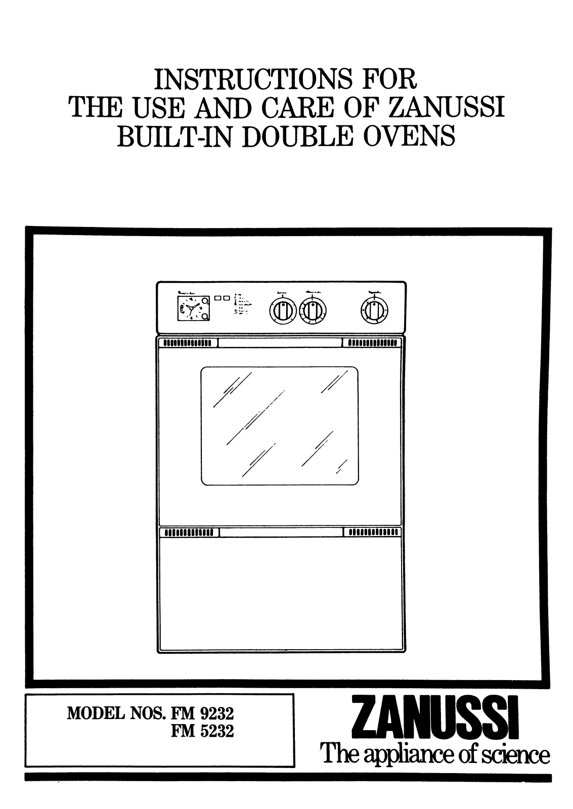 Zanussi FM9232 User Manual