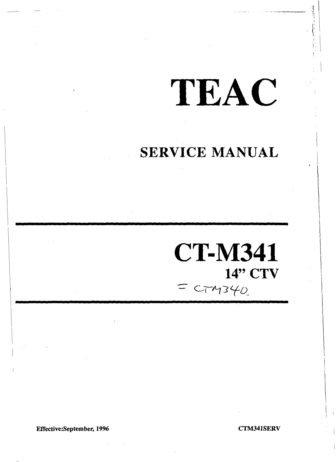 TEAC CTM-341 Service manual