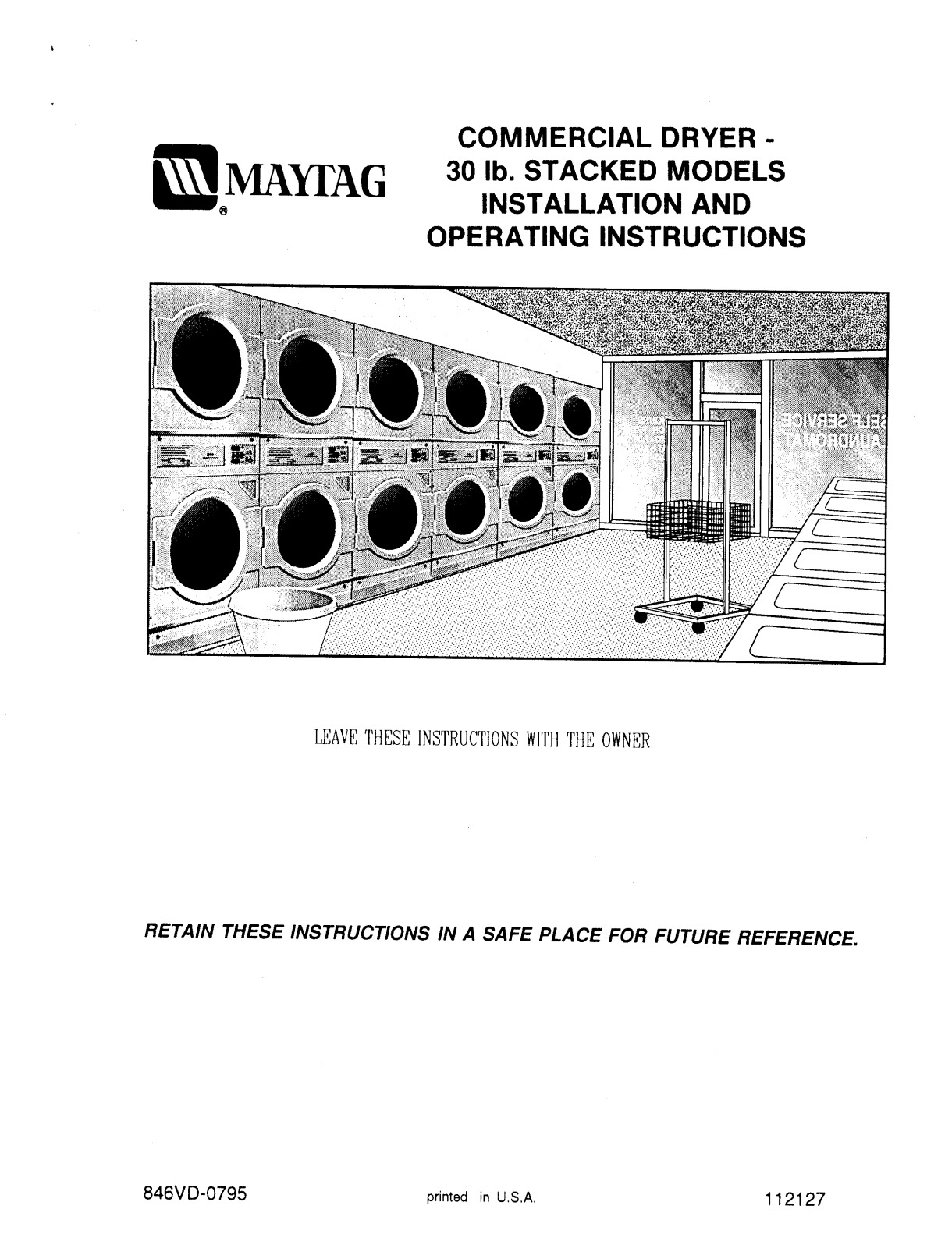 American Dryer Corp 30 lb. Stacked User Manual