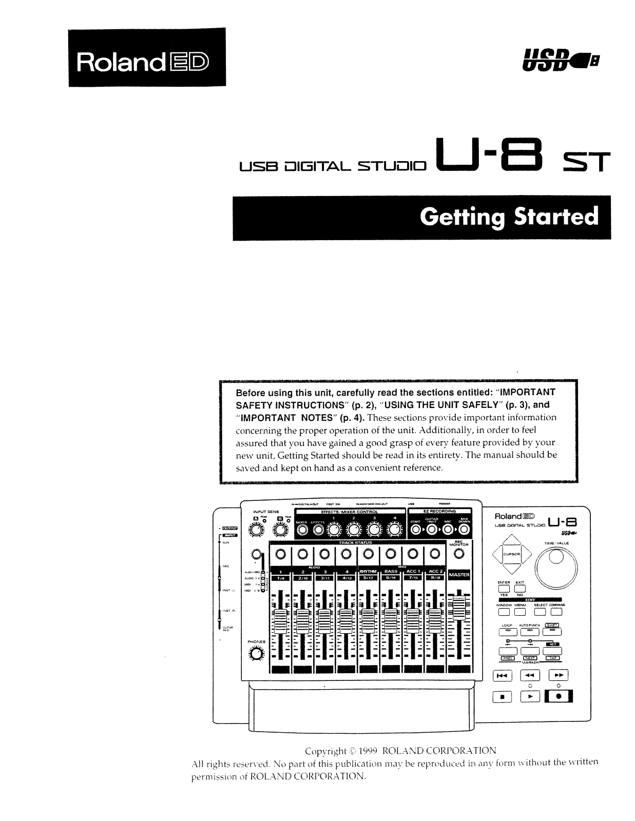 Roland Corporation U-8ST Owner's Manual