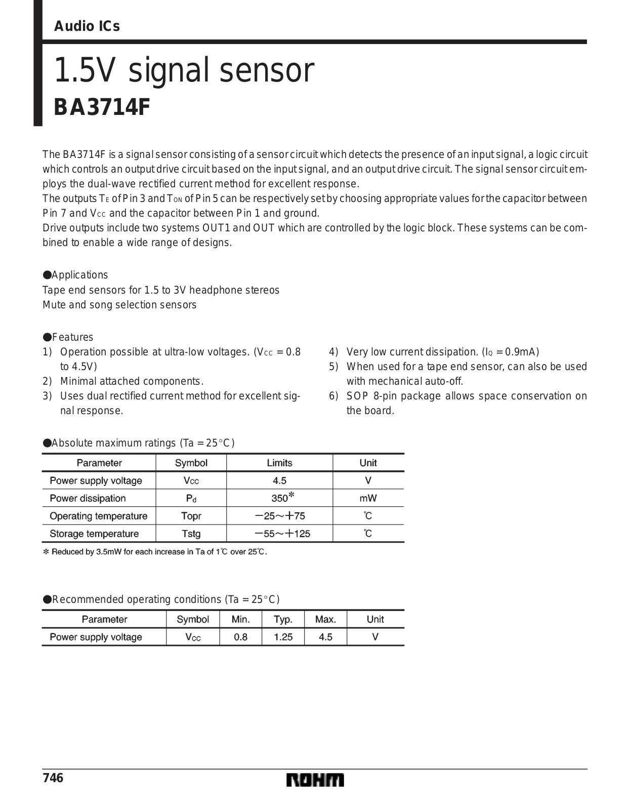 ROHM BA3714F Datasheet