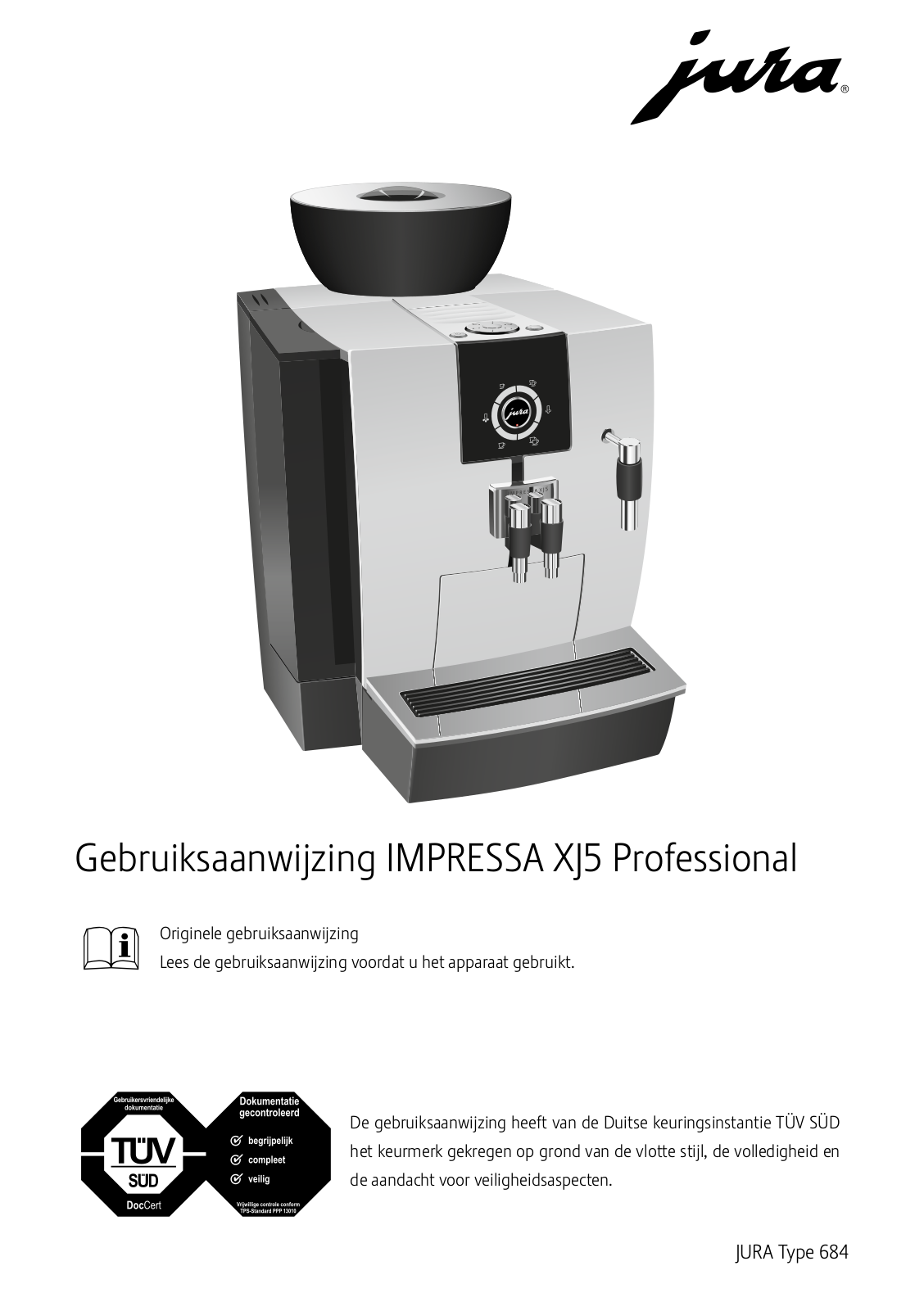 Jura IMPRESSA XJ5 Professional Instruction Manual