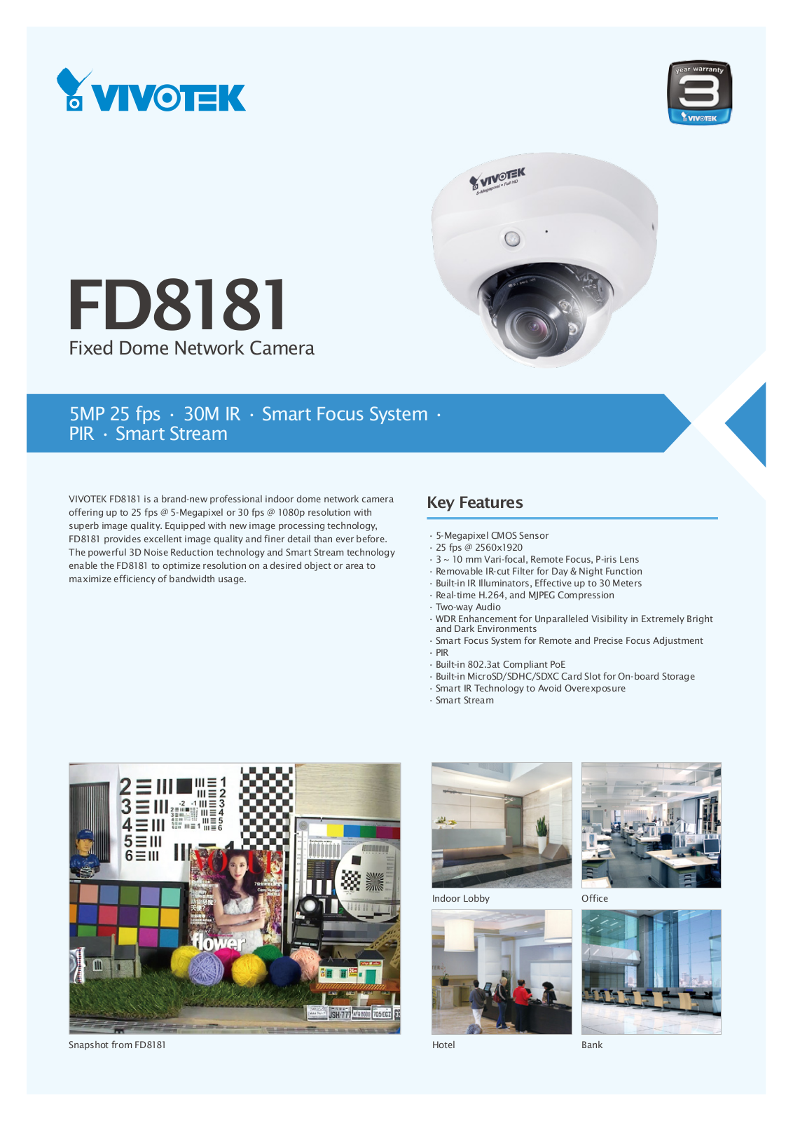 Vivotek FD8181 Specsheet