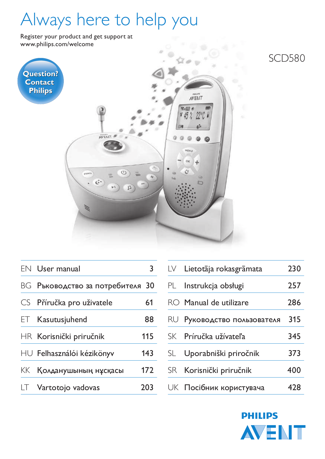 Philips Avent SCD580 User manual