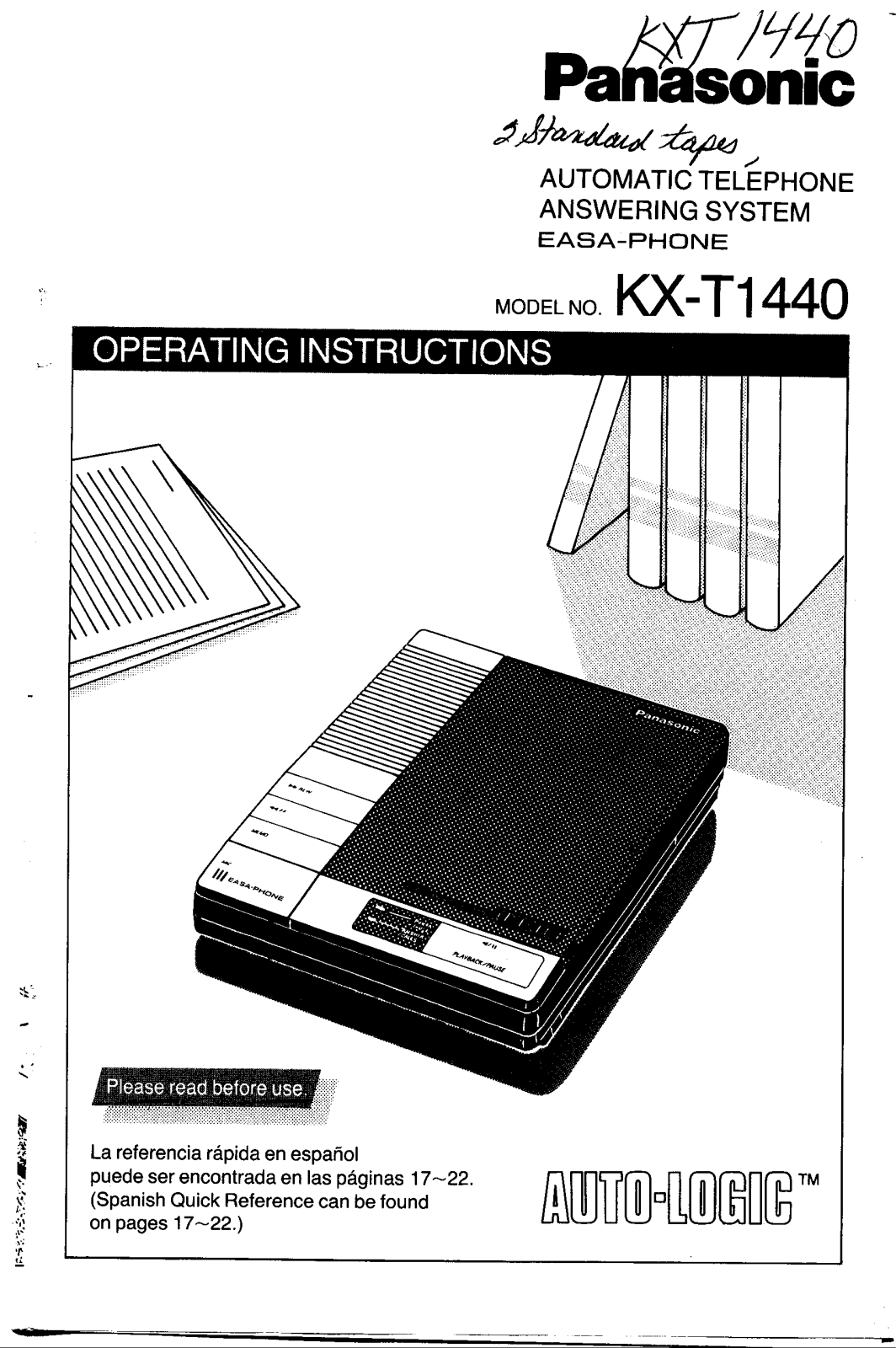 Panasonic kx-t1440 Operation Manual